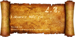 Labancz Nóra névjegykártya
